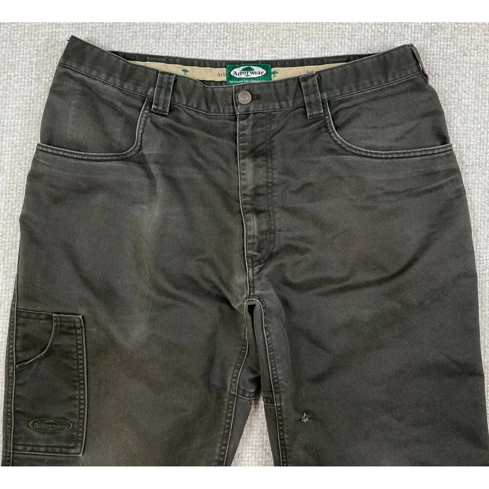 Arborwear Pants Men's 36x30 Green Ground Utility Pocket Workwear Tree Climber - Picture 2 of 14
